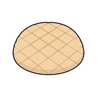 Flat design melon bread icon. vector