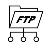 Simple FTP connection icon. vector