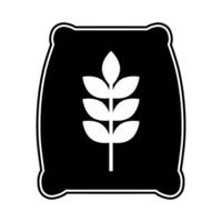 Wheat sack silhouette icon. vector
