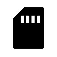 SD memory card silhouette icon. vector