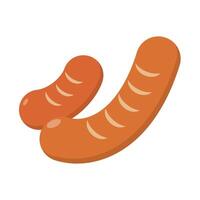 Small and large sausages. vector