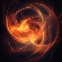 fire sphere on a black background photo