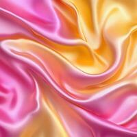 Silk background or texture in pink and yellow colors photo