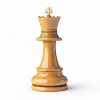 A chess king piece standing upright, isolated on a white background photo