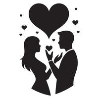Romantics Couple in love silhouette design element vector