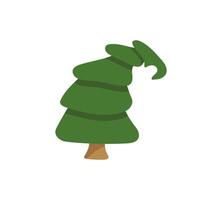 A simple Christmas tree icon, suitable for decorating New Year and Christmas souvenirs. A modern doodle-style icon on a white background. vector