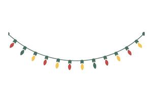 Artistic Light String Design light string for festival, colorful light string art illustration isolated on white background for christmas, new year, birthday, anniversary celebration vector