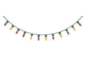 Festive Light String Illustrations light string for festival, colorful light string art illustration isolated on white background for christmas, new year, birthday, anniversary celebration vector