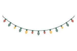 light string for festival, colorful light string art illustration isolated on white background for christmas, new year, birthday, anniversary celebration vector