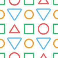 Geometric Shapes and Lines in Vibrant Rainbow Colors cute beautiful hand drawn colorful line pattern art illustration vector