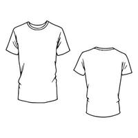 simple flat sketch design graphic for a crew neck t-shirt template vector