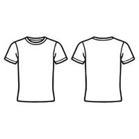very easy flat sketch design graphic for a crew neck t-shirt template vector