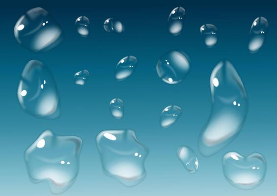 Water drops on a gradient