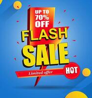 Abstract template fkash sale on blue background vector
