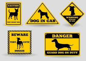 A set of funny signs about dogs vector