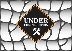 An indicator that indicates that an object is under construction vector