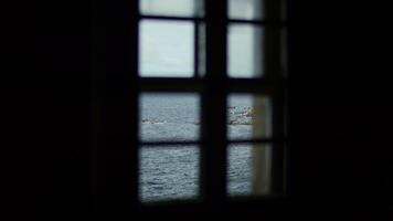 Ocean View Through Old Window video