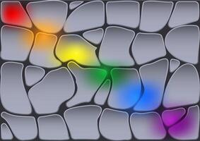 Abstract background in the form of a stone wall with a rainbow flag projection vector