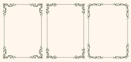 Set of Decorative vintage frames and borders set vector