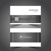 Corporate business card design with black gray color and white metallic color visiting card vector