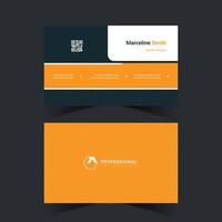 Dark blue color with yellow color Stylish corporate Business card design template vector