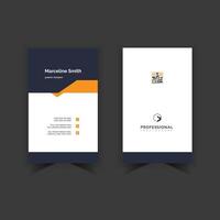 vertical size Yellow and dark blue business card design vector