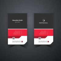 Print ready business card design with red and dark black color corporate visiting card design vector
