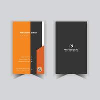 Vertical size print ready yellow and dark black Business card design vector