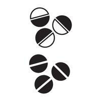 Simple Black and White Illustration of Multiple Divided Pill Shapes vector