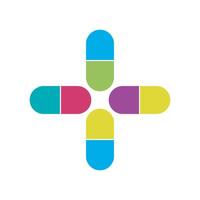 Colorful Pill Capsule Design in a Plus Shape vector