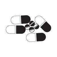 Abstract graphic of pills and capsules vector