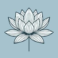 A lotus flower on a blue background vector