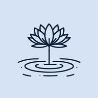 A lotus flower in the water with a ripple effect vector