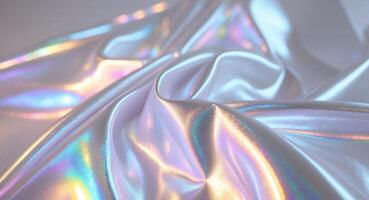 Holographic Iridescent Satin Foil Background A Stunning Visual Experience for Creative Projects and Design Applications photo