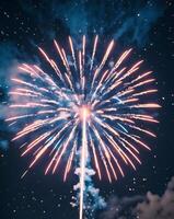 Brilliant fireworks bursting in the night sky. photo