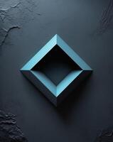 Creative Design Featuring a Geometric Shape on a Dark Background With Texture. photo