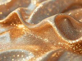 Shiny golden background with glitter texture. photo