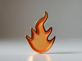 A gold and orange pin that is shaped like a flame photo