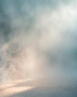 Misty background with soft lighting and textured surface creating an atmospheric effect for creative projects. photo