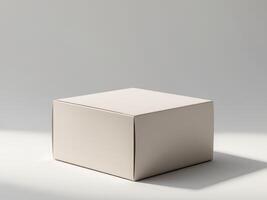 Blank Closed Craft Box Mockup in Side View Ideal for Creative Projects and Packaging Designs with Generous Copy Space for Customization and Branding Opportunities photo