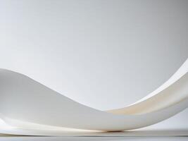 White backdrop paper roll on white cyclorama background forming a curve photo
