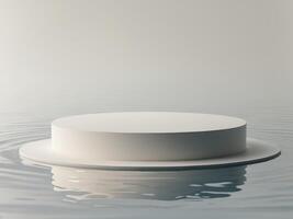 Elegant Round Podium in Soft Water Ripples Ideal for Stylish Product Displays and Presentations photo