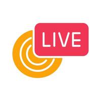 Live Broadcast Icon Design vector