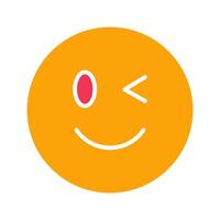 Winking Face Icon Design vector
