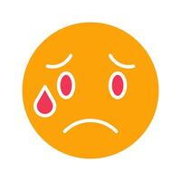 Crying Face Icon Design vector