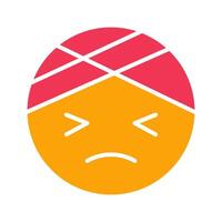 Face with Head-Bandage Icon Design vector