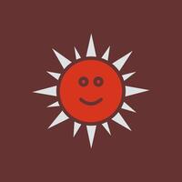 Sun with Face Icon Design vector