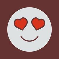 Smiling Face with Hearts Icon Design vector