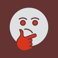 Thinking Face Icon Design vector