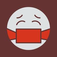 Face with Medical Mask Icon Design vector